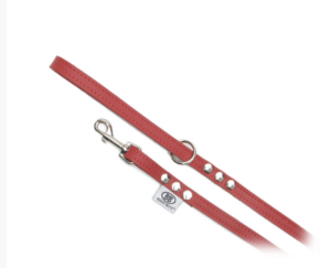 Permanent All Leather Leash in Red